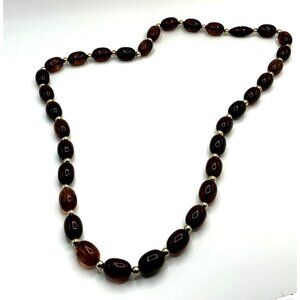 Brown Tone Resin Bead Necklace